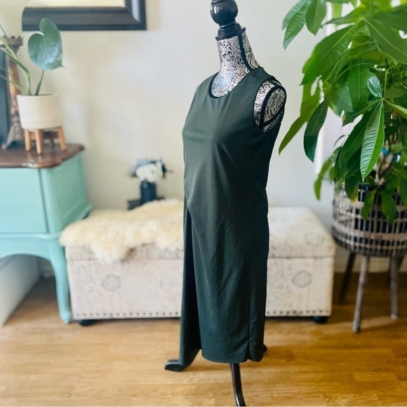 Elie Tahari Isolde Sleeveless Draped Dress in Camouflage Olive Green, Size XS - Picture 9 of 14